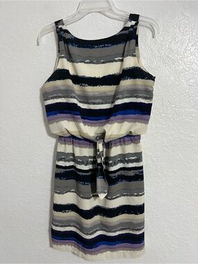 Daisy Fuentes Blouson Dress Size XS Multi-Color Sleeveless Polyester #610